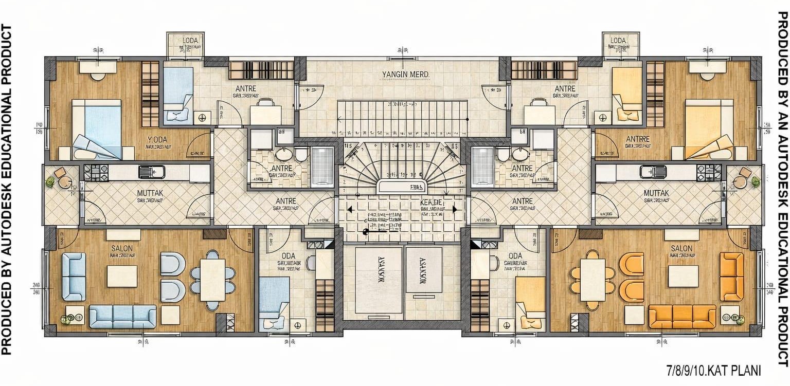 Ata Apartmanı - 7/8/9/10. Kat Planı